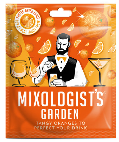 pouch of mixologists garden freeze dried oranges