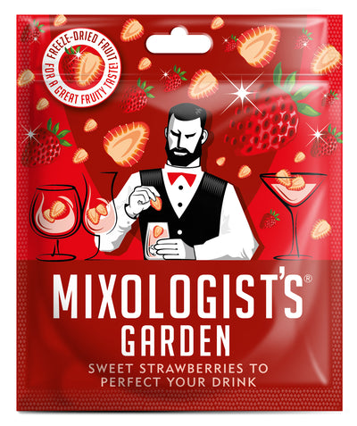 pouch of mixologists garden freeze dried strawberries